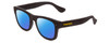 Profile View of Havaianas PARATY/M Designer Polarized Reading Sunglasses with Custom Cut Powered Blue Mirror Lenses in Matte Black Unisex Classic Full Rim Acetate 50 mm