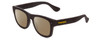 Profile View of Havaianas PARATY/M Designer Polarized Reading Sunglasses with Custom Cut Powered Amber Brown Lenses in Matte Black Unisex Classic Full Rim Acetate 50 mm