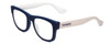 Profile View of Havaianas PARATY/M Designer Reading Eye Glasses in Blue White Unisex Classic Full Rim Acetate 50 mm