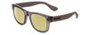 Profile View of Havaianas PARATY/M Designer Polarized Reading Sunglasses with Custom Cut Powered Sun Flower Yellow Lenses in Dark Matte Grey Unisex Classic Full Rim Acetate 50 mm