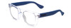 Profile View of Havaianas PARATY/L Designer Reading Eye Glasses in Crystal Clear Blue Unisex Classic Full Rim Acetate 52 mm