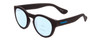 Profile View of Havaianas TRANCOSO/M Designer Progressive Lens Blue Light Blocking Eyeglasses in Matte Black Unisex Round Full Rim Acetate 49 mm with Progressive Blue Light Lens Functionality illustration laid over the lens