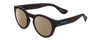 Profile View of Havaianas TRANCOSO/M Designer Polarized Sunglasses with Custom Cut Amber Brown Lenses in Matte Black Unisex Round Full Rim Acetate 49 mm