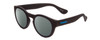 Profile View of Havaianas TRANCOSO/M Designer Polarized Sunglasses with Custom Cut Smoke Grey Lenses in Matte Black Unisex Round Full Rim Acetate 49 mm