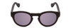 Front View of Havaianas TRANCOSO/M Unisex Round Designer Sunglasses in Matte Black & Gray 49mm