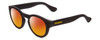 Profile View of Havaianas TRANCOSO/M Designer Polarized Sunglasses with Custom Cut Red Mirror Lenses in Matte Black Unisex Round Full Rim Acetate 49 mm