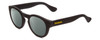 Profile View of Havaianas TRANCOSO/M Designer Polarized Sunglasses with Custom Cut Smoke Grey Lenses in Matte Black Unisex Round Full Rim Acetate 49 mm