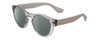 Profile View of Havaianas TRANCOSO/M Designer Polarized Reading Sunglasses with Custom Cut Powered Smoke Grey Lenses in Crystal Silver Grey Unisex Round Full Rim Acetate 49 mm