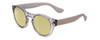 Profile View of Havaianas TRANCOSO/M Designer Polarized Reading Sunglasses with Custom Cut Powered Sun Flower Yellow Lenses in Crystal Silver Grey Unisex Round Full Rim Acetate 49 mm