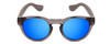 Front View of Havaianas TRANCOSO/M Round Sunglasses in Slate Grey/Blue Multi-Layer Mirror 49mm
