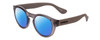 Profile View of Havaianas TRANCOSO/M Designer Polarized Sunglasses with Custom Cut Blue Mirror Lenses in Dark Crystal Slate Grey Unisex Round Full Rim Acetate 49 mm