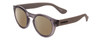 Profile View of Havaianas TRANCOSO/M Designer Polarized Reading Sunglasses with Custom Cut Powered Amber Brown Lenses in Dark Crystal Slate Grey Unisex Round Full Rim Acetate 49 mm