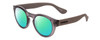 Profile View of Havaianas TRANCOSO/M Designer Polarized Reading Sunglasses with Custom Cut Powered Green Mirror Lenses in Dark Crystal Slate Grey Unisex Round Full Rim Acetate 49 mm
