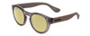 Profile View of Havaianas TRANCOSO/M Designer Polarized Reading Sunglasses with Custom Cut Powered Sun Flower Yellow Lenses in Dark Crystal Slate Grey Unisex Round Full Rim Acetate 49 mm