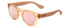 Profile View of Havaianas TRANCOSO/M Round Sunglasses in Peach/Rose Gold Layer Pink Mirror 49 mm