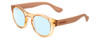 Profile View of Havaianas TRANCOSO/M Designer Progressive Lens Blue Light Blocking Eyeglasses in Salmon Crystal Peach Unisex Round Full Rim Acetate 49 mm