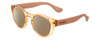 Profile View of Havaianas TRANCOSO/M Designer Polarized Reading Sunglasses with Custom Cut Powered Amber Brown Lenses in Salmon Crystal Peach Unisex Round Full Rim Acetate 49 mm