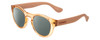 Profile View of Havaianas TRANCOSO/M Designer Polarized Reading Sunglasses with Custom Cut Powered Smoke Grey Lenses in Salmon Crystal Peach Unisex Round Full Rim Acetate 49 mm