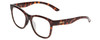 Profile View of Smith Optics Caper Designer Reading Eye Glasses in Tortoise Havana Brown Gold Ladies Cateye Full Rim Acetate 53 mm