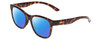 Profile View of Smith Optics Caper Designer Polarized Reading Sunglasses with Custom Cut Powered Blue Mirror Lenses in Tortoise Havana Brown Gold Ladies Cateye Full Rim Acetate 53 mm