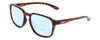 Profile View of Smith Optics Contour Designer Progressive Lens Blue Light Blocking Eyeglasses in Tortoise Havana Gold Unisex Square Full Rim Acetate 56 mm with Progressive Blue Light Lens Functionality illustration laid on top of the lens