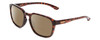 Profile View of Smith Optics Contour Designer Polarized Reading Sunglasses with Custom Cut Powered Amber Brown Lenses in Tortoise Havana Gold Unisex Square Full Rim Acetate 56 mm