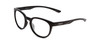 Profile View of Smith Optics Eastbank Designer Progressive Lens Blue Light Blocking Eyeglasses in Gloss Black Unisex Round Full Rim Acetate 52 mm