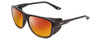 Profile View of Smith Optics Embark Designer Polarized Sunglasses with Custom Cut Red Mirror Lenses in Matte Black Unisex Wrap Full Rim Acetate 58 mm