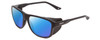 Profile View of Smith Optics Embark Designer Polarized Sunglasses with Custom Cut Blue Mirror Lenses in Matte Black Unisex Wrap Full Rim Acetate 58 mm