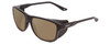 Profile View of Smith Optics Embark Designer Polarized Sunglasses with Custom Cut Amber Brown Lenses in Matte Black Unisex Wrap Full Rim Acetate 58 mm