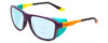 Profile View of Smith Optics Embark Designer Progressive Lens Blue Light Blocking Eyeglasses in Purple Cinder Brown Orange Hi Viz Unisex Wrap Full Rim Acetate 58 mm with Progressive Blue Light Lens Functionality illustration laid on top of the lens