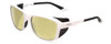 Profile View of Smith Optics Embark Designer Polarized Reading Sunglasses with Custom Cut Powered Sun Flower Yellow Lenses in White Unisex Wrap Full Rim Acetate 58 mm