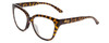 Profile View of Smith Optics Era Designer Single Vision Prescription Rx Eyeglasses in Vintage Tortoise Havana Gold Ladies Cateye Full Rim Acetate 55 mm