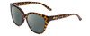 Profile View of Smith Optics Era Designer Polarized Sunglasses with Custom Cut Smoke Grey Lenses in Vintage Tortoise Havana Gold Ladies Cateye Full Rim Acetate 55 mm