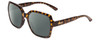 Profile View of Smith Optics Flare Designer Polarized Reading Sunglasses with Custom Cut Powered Smoke Grey Lenses in Vintage Tortoise Havana Gold Ladies Oversized Full Rim Acetate 57 mm