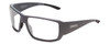 Profile View of Smith Optics Guides Choice Designer Progressive Lens Blue Light Blocking Eyeglasses in Matte Cement Grey Unisex Rectangle Full Rim Acetate 62 mm with Progressive Blue Light Lens Functionality illustration laid on top of the lens