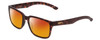 Profile View of Smith Optics Headliner Designer Polarized Sunglasses with Custom Cut Red Mirror Lenses in Matte Tortoise Havana Gold Unisex Square Full Rim Acetate 55 mm