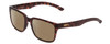 Profile View of Smith Optics Headliner Designer Polarized Reading Sunglasses with Custom Cut Powered Amber Brown Lenses in Matte Tortoise Havana Gold Unisex Square Full Rim Acetate 55 mm