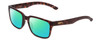Profile View of Smith Optics Headliner Designer Polarized Reading Sunglasses with Custom Cut Powered Green Mirror Lenses in Matte Tortoise Havana Gold Unisex Square Full Rim Acetate 55 mm