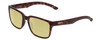 Profile View of Smith Optics Headliner Designer Polarized Reading Sunglasses with Custom Cut Powered Sun Flower Yellow Lenses in Matte Tortoise Havana Gold Unisex Square Full Rim Acetate 55 mm