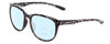 Profile View of Smith Optics Lake Shasta Designer Progressive Lens Blue Light Blocking Eyeglasses in Black Marble Tortoise Unisex Cateye Full Rim Acetate 56 mm with Progressive Blue Light Lens Functionality illustration laid on top of the lens