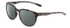 Profile View of Smith Optics Lake Shasta Designer Polarized Sunglasses with Custom Cut Smoke Grey Lenses in Black Marble Tortoise Unisex Cateye Full Rim Acetate 56 mm