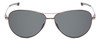 Front View of Smith Langley Aviator Sunglasses Dark Ruthenium Silver Black/Polarized Gray 60mm