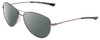 Profile View of Smith Optics Langley Designer Polarized Sunglasses with Custom Cut Smoke Grey Lenses in Dark Ruthenium Silver Black Unisex Aviator Full Rim Metal 60 mm