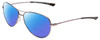 Profile View of Smith Optics Langley Designer Polarized Reading Sunglasses with Custom Cut Powered Blue Mirror Lenses in Dark Ruthenium Silver Black Unisex Aviator Full Rim Metal 60 mm