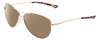 Profile View of Smith Optics Langley Designer Polarized Sunglasses with Custom Cut Amber Brown Lenses in Gold Unisex Aviator Full Rim Metal 60 mm