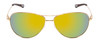 Front View of Smith Langley Aviator Sunglasses in Gold & ChromaPop Polarized Green Mirror 60mm