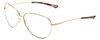 Profile View of Smith Optics Langley Designer Bi-Focal Prescription Rx Eyeglasses in Gold Unisex Aviator Full Rim Metal 60 mm