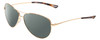 Profile View of Smith Optics Langley Designer Polarized Reading Sunglasses with Custom Cut Powered Smoke Grey Lenses in Gold Unisex Aviator Full Rim Metal 60 mm