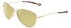 Profile View of Smith Optics Langley Designer Polarized Reading Sunglasses with Custom Cut Powered Sun Flower Yellow Lenses in Gold Unisex Aviator Full Rim Metal 60 mm